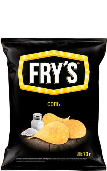 Чипсы из натурального картофеля «FRY’S» с солью 70г